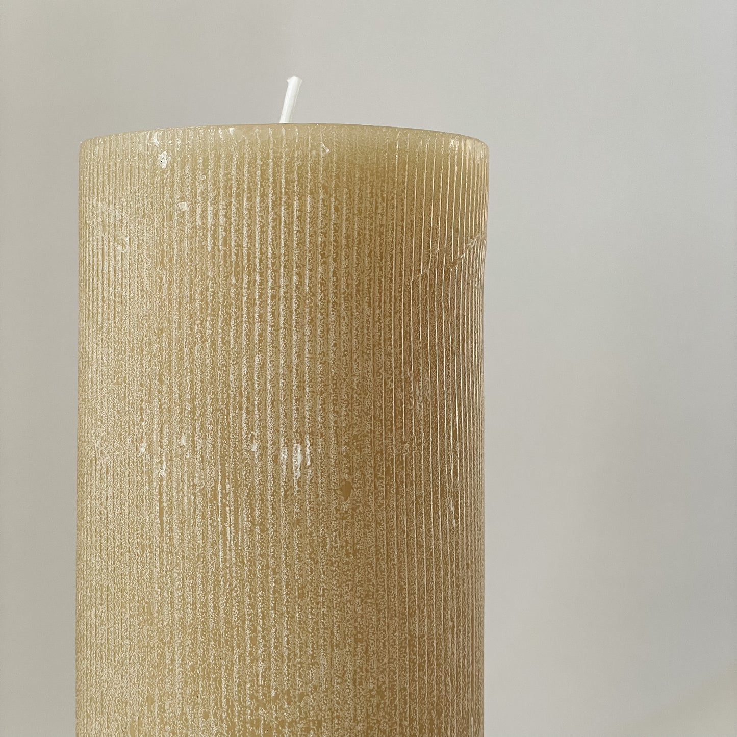 Ivory Pleated Pillar Candle | Md