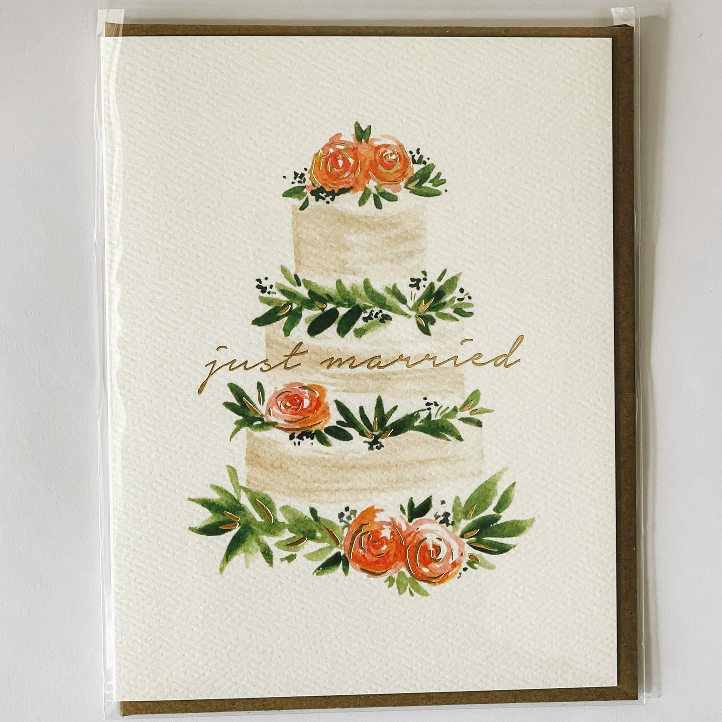 Handmade Watercolor Greeting Card | Just Married