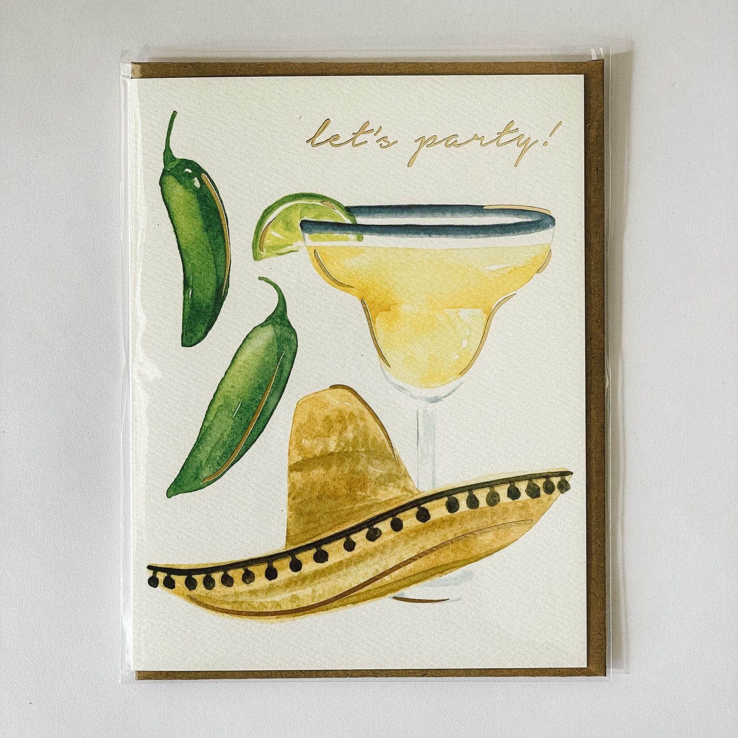 Handmade Watercolor Greeting Card | Let's Party