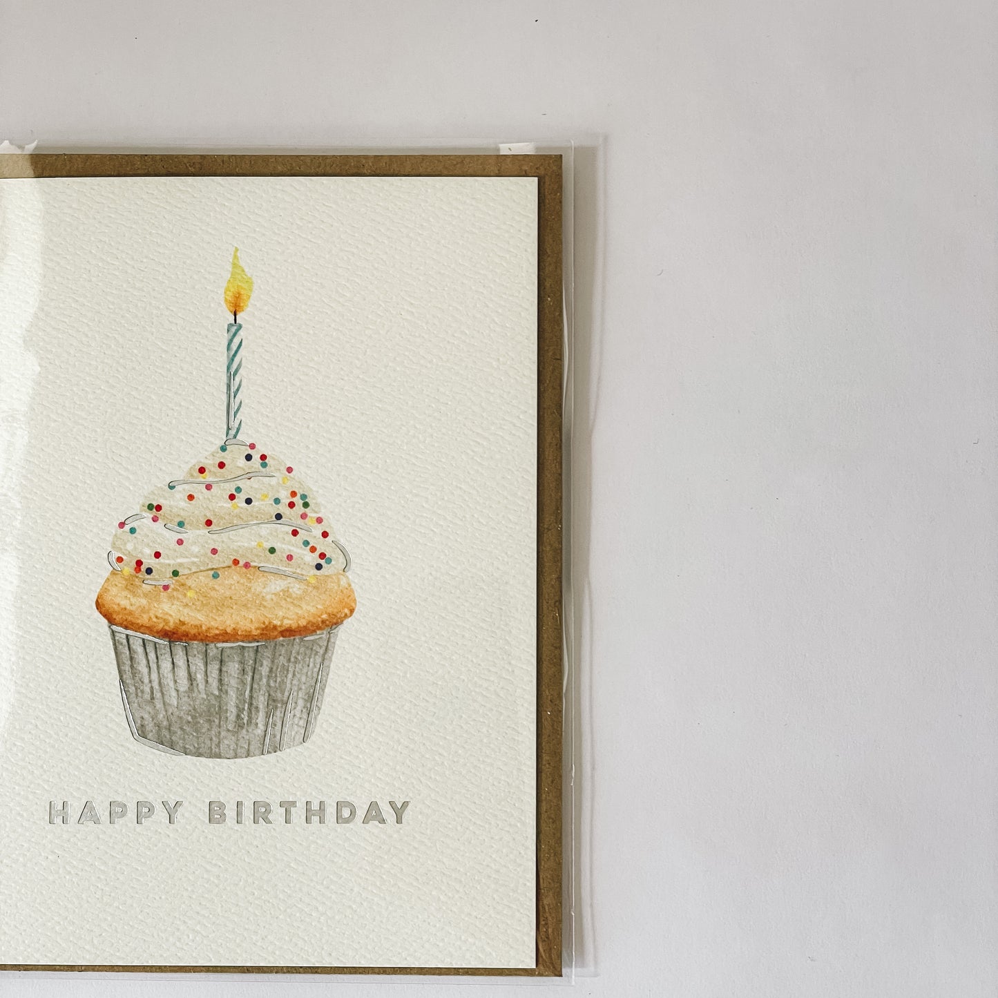 Handmade Watercolor Greeting Card | Cupcake Birthday