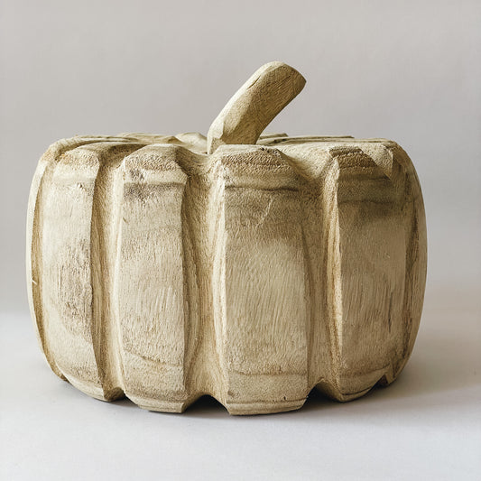 Natural Paulownia Wood Pumpkin | Lg