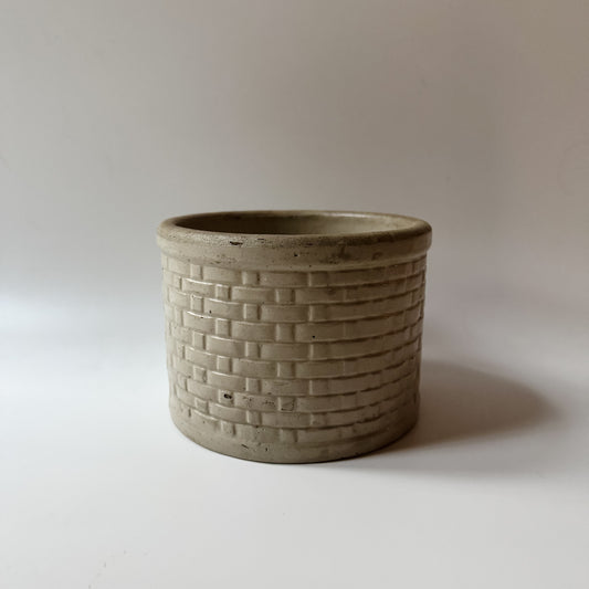 Vintage Basket Weave Crock