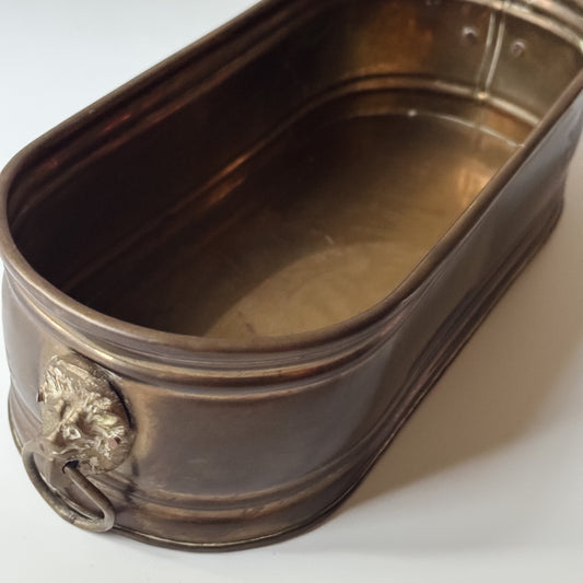 Vintage Copper Lion Planter