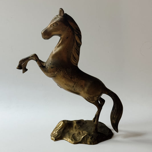 Vintage Solid Brass Standing Horse