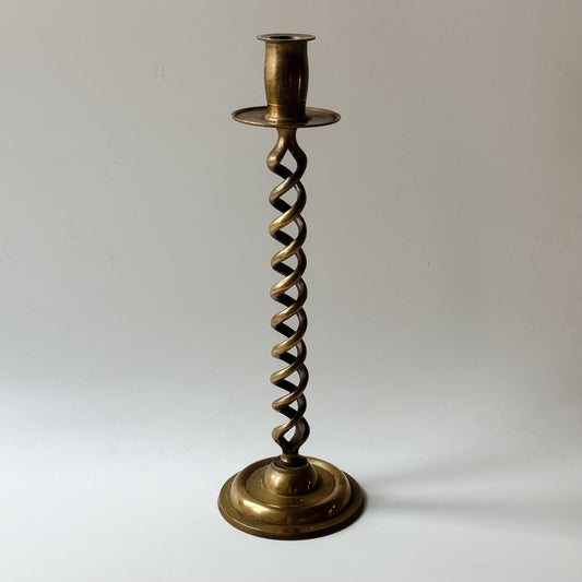 Vintage Brass Spiral Candlestick