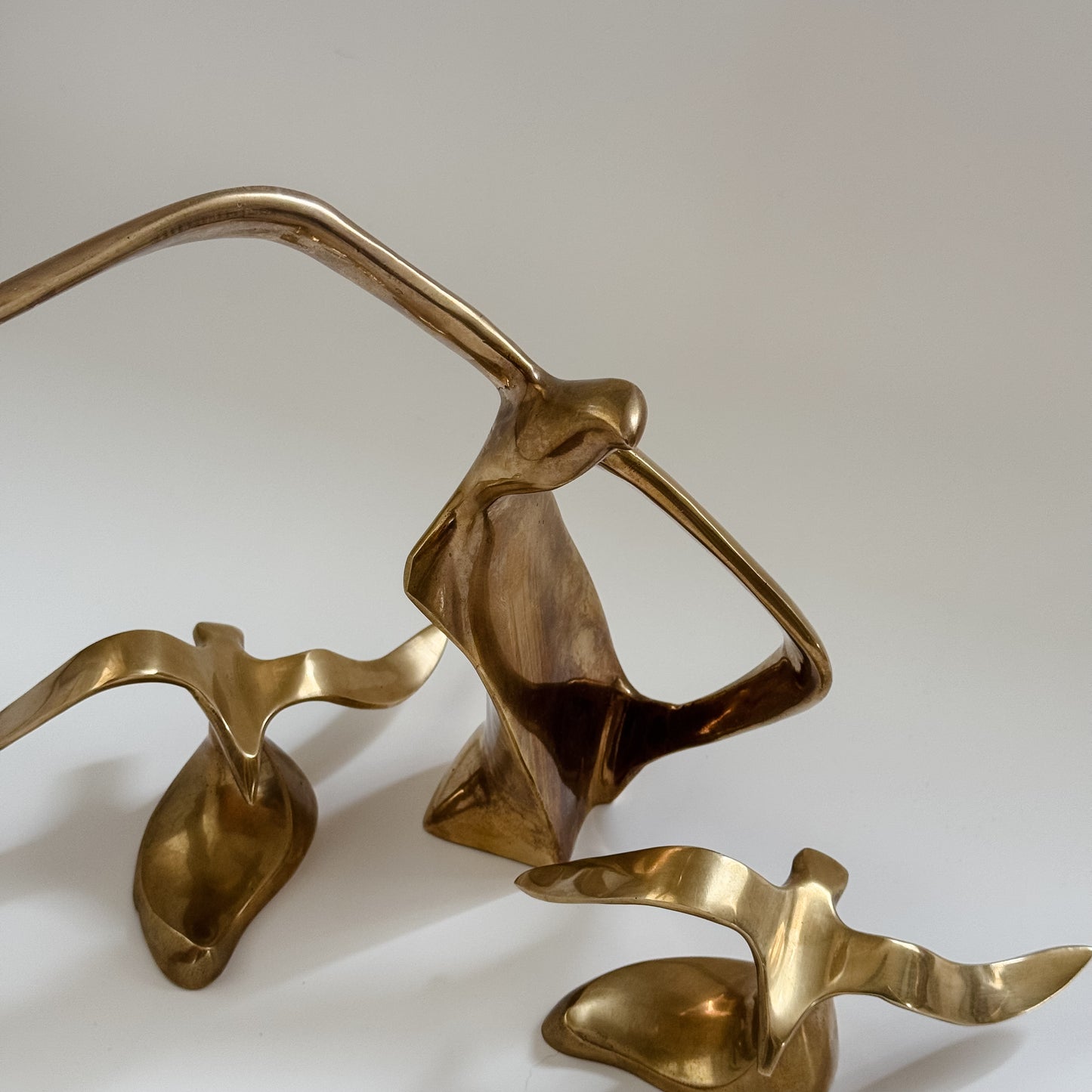 Vintage Solid Brass Mid-Century Seagulls | Set of 3