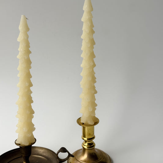 Nordic Pine Taper Candles | Ivory | Set of 2