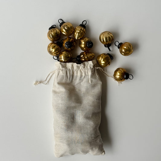 Mercury Glass Ornament Bowl Filler | Antiqued Gold