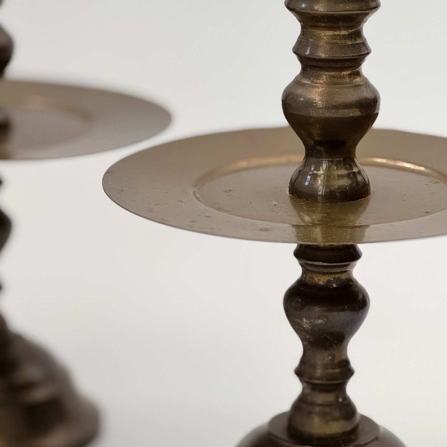 Vintage Brass Fluted Candlesticks | Set of 2