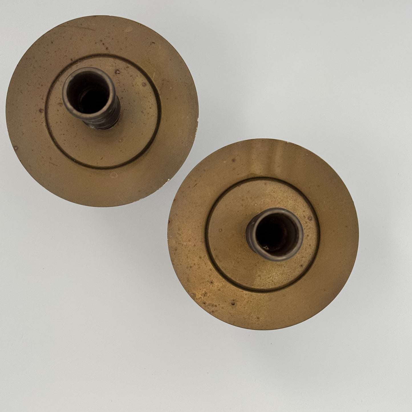 Vintage Brass Fluted Candlesticks | Set of 2