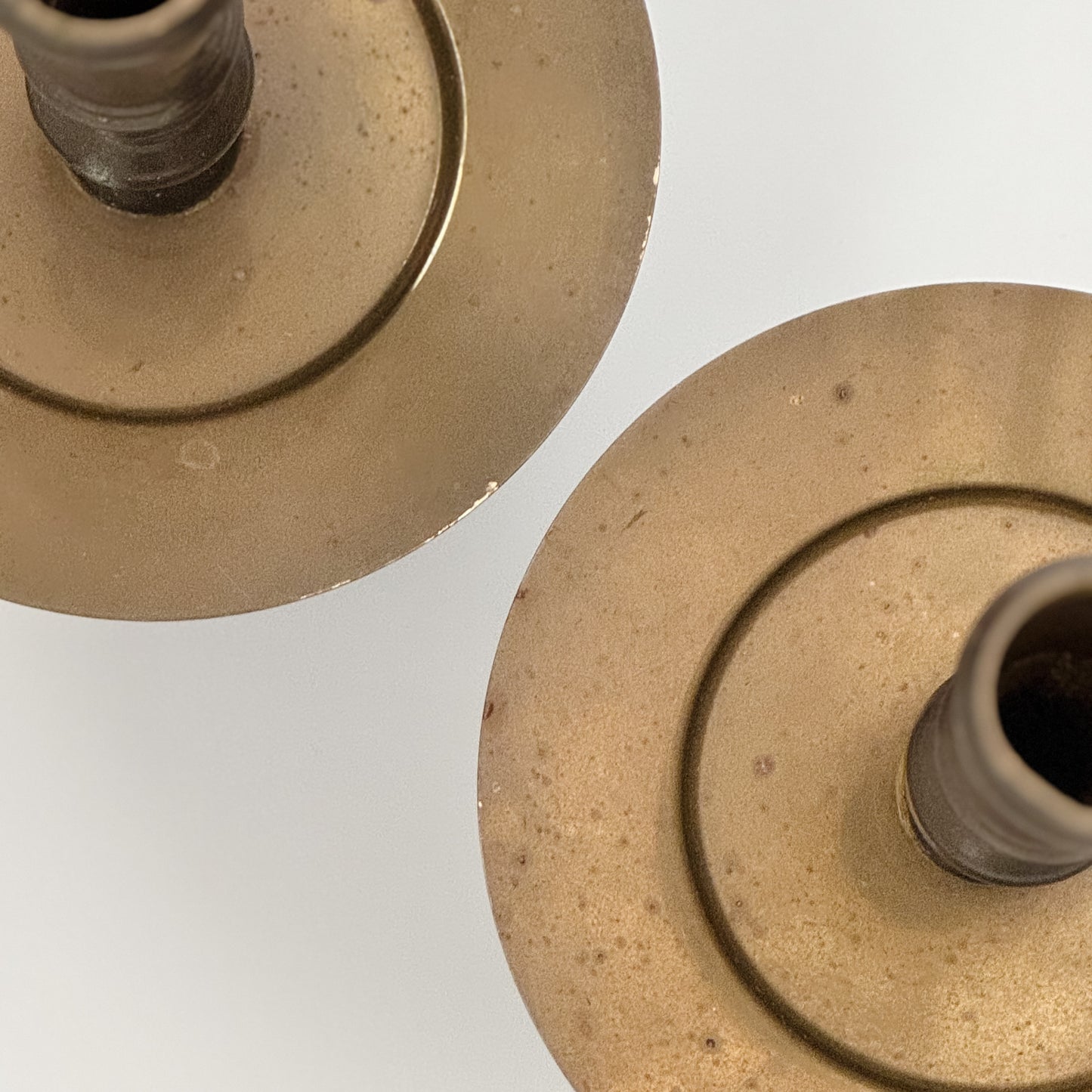 Vintage Brass Fluted Candlesticks | Set of 2
