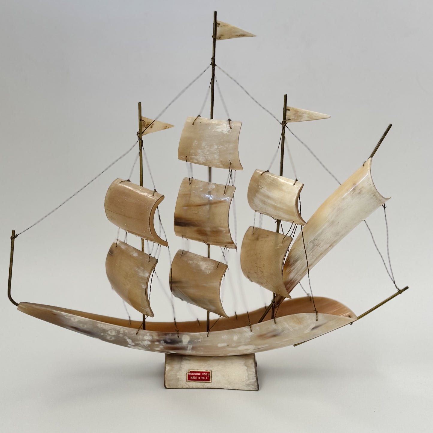 Vintage Mid-Century Horn Ship | Made in Italy