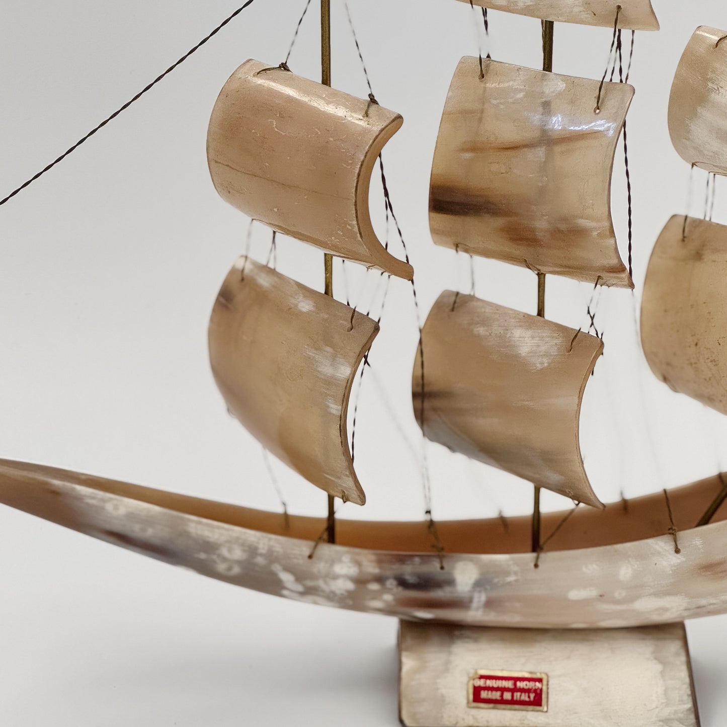 Vintage Mid-Century Horn Ship | Made in Italy