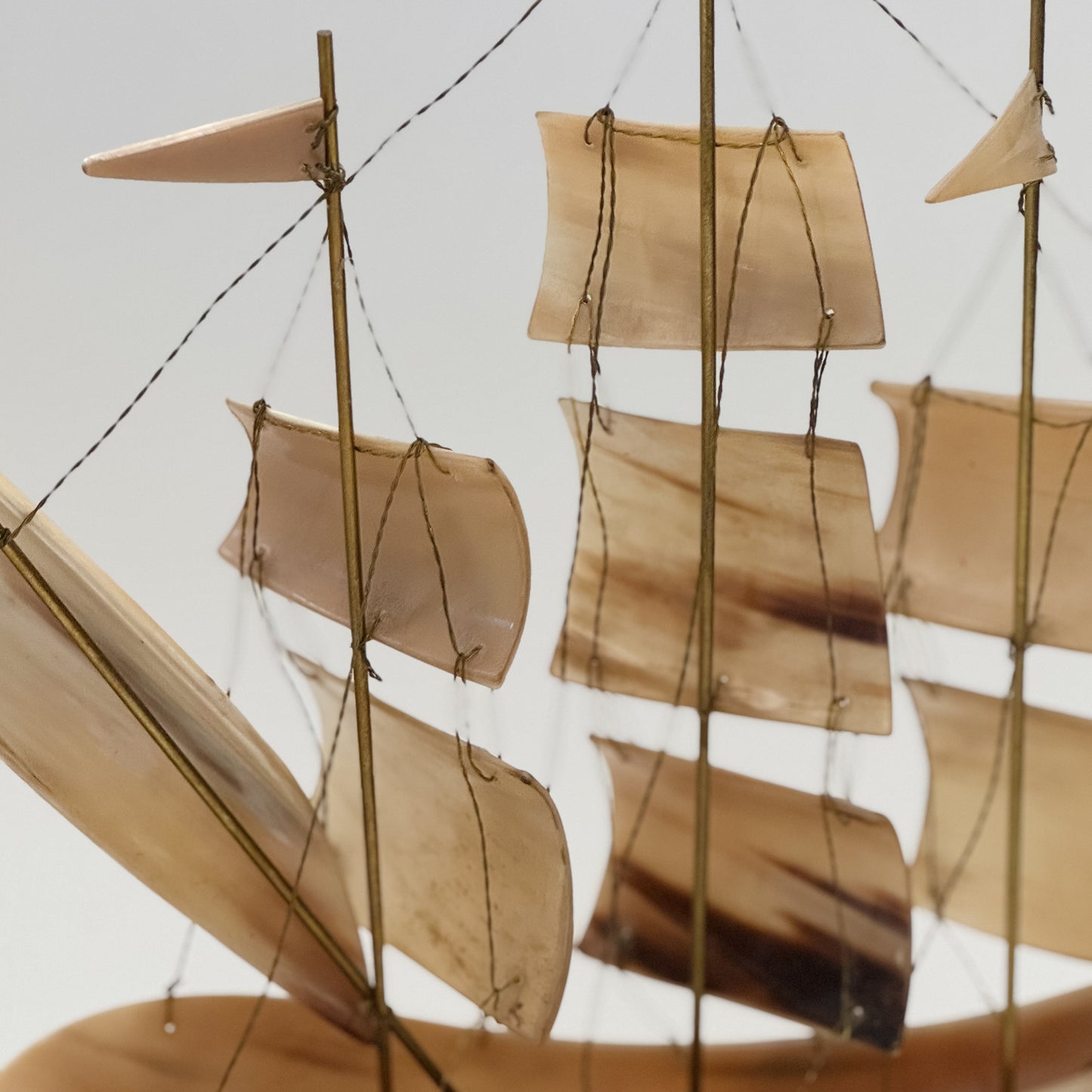 Vintage Mid-Century Horn Ship | Made in Italy