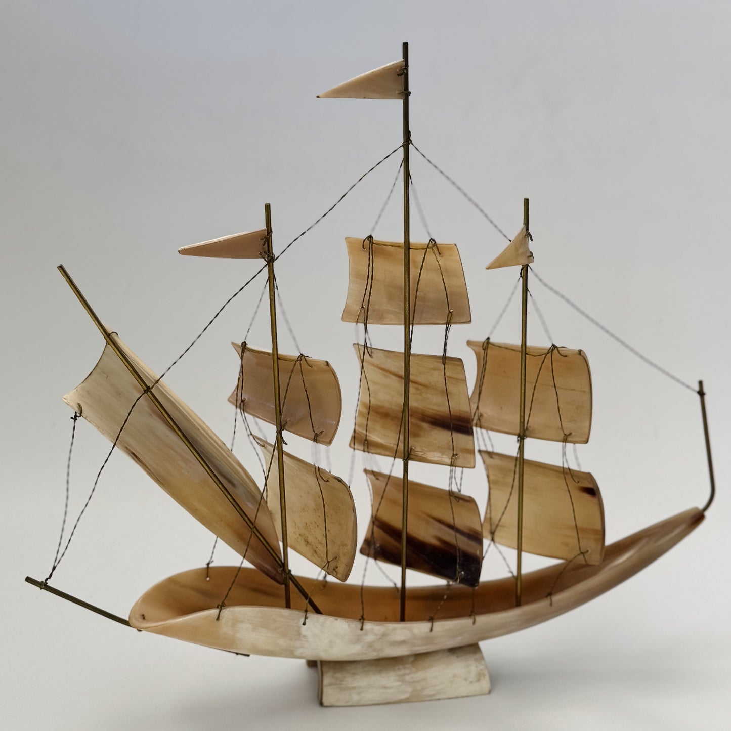 Vintage Mid-Century Horn Ship | Made in Italy