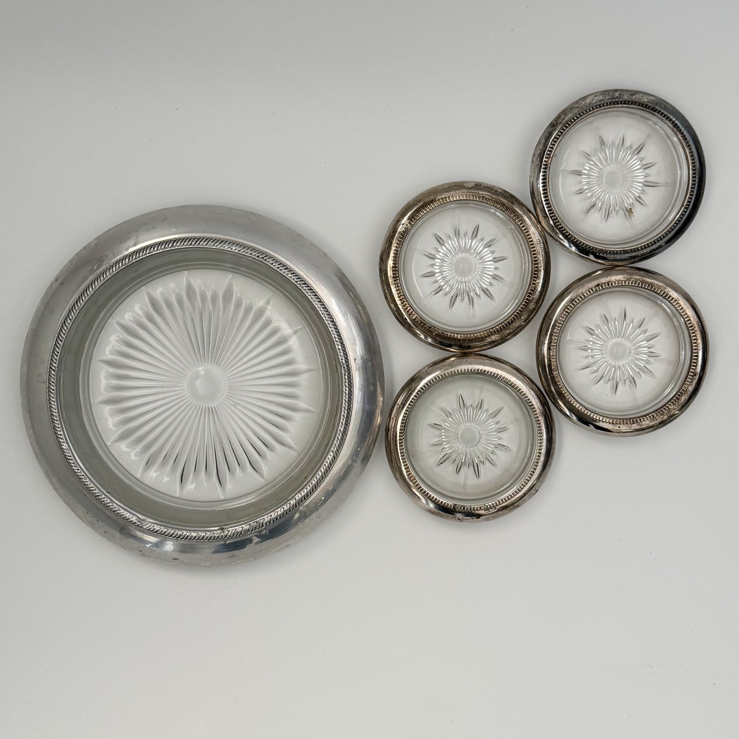 Vintage Leonard Coaster & Wine Bottle Holder Set | Made in Italy