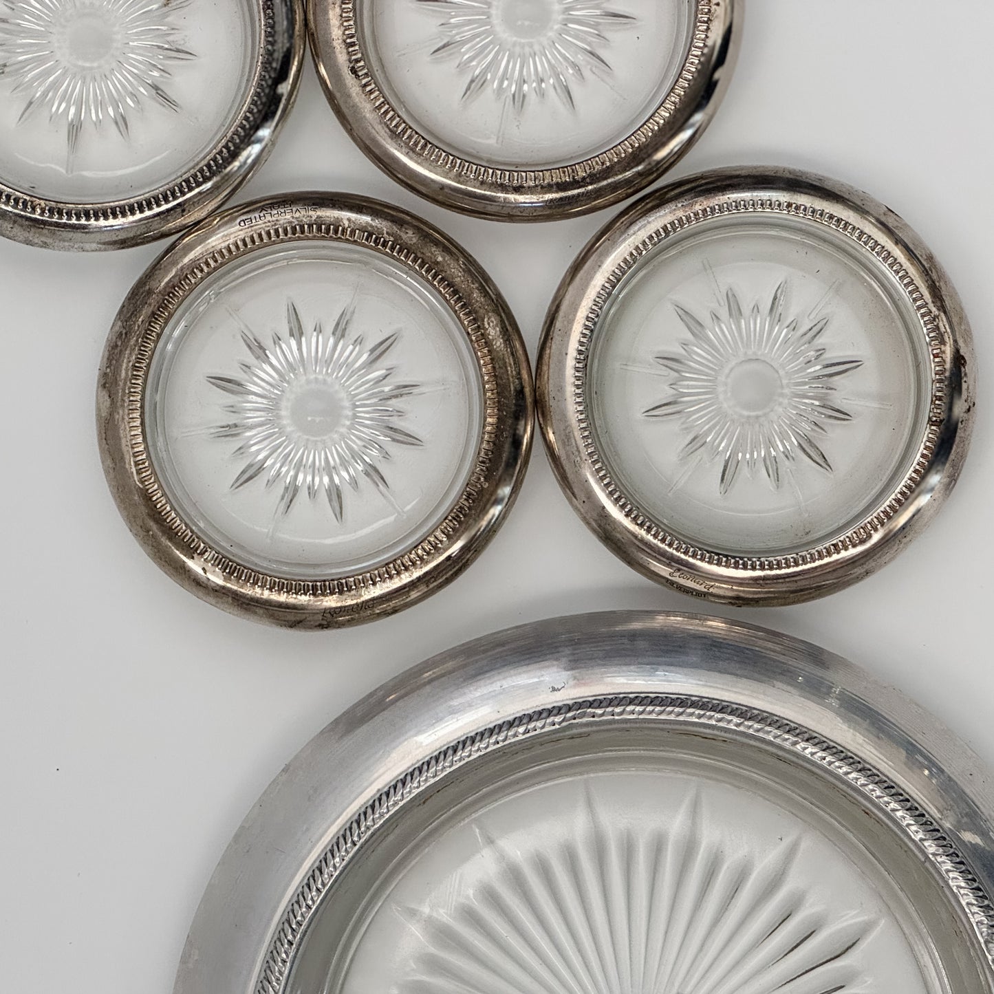 Vintage Leonard Coaster & Wine Bottle Holder Set | Made in Italy