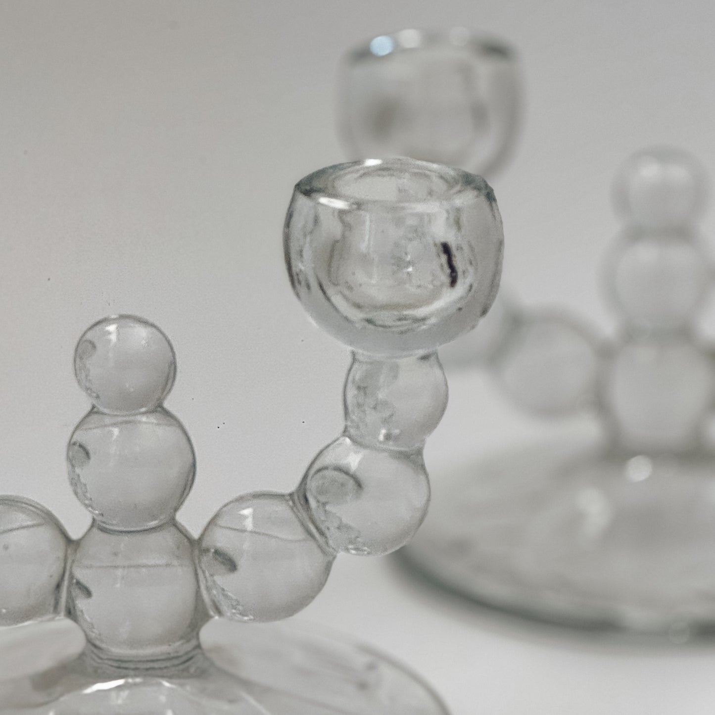 Vintage Mid-Century Imperial Glass Dual Candlesticks | Set of 2