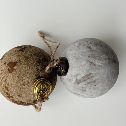 Malin Marbled Ball Ornaments | Set of 2