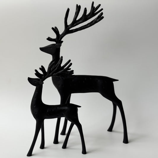 Mod Matte Black Standing Reindeer | Lg