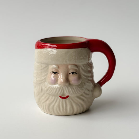 Vintage-Style Painted Santa Mug