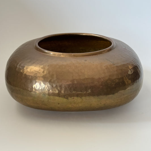 Vintage Hammered Brass Vase