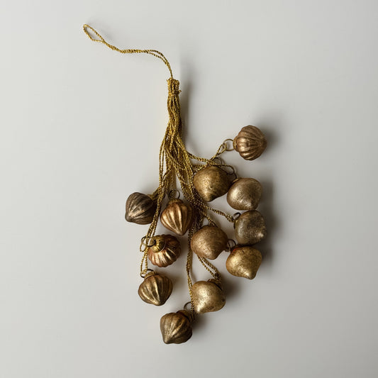 Brushed Gold Glass Ornament Cluster