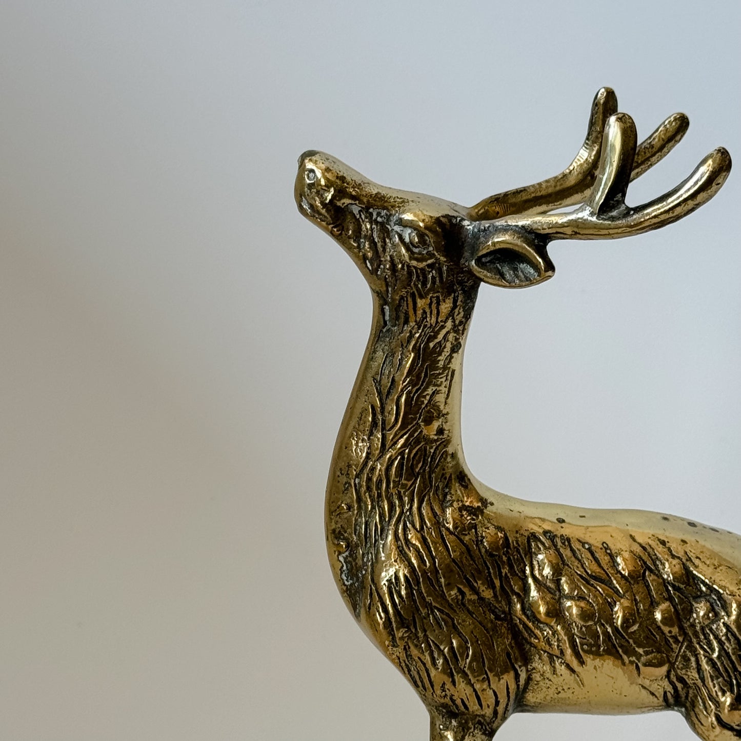 Vintage Solid Brass Mid-Century Standing Deer