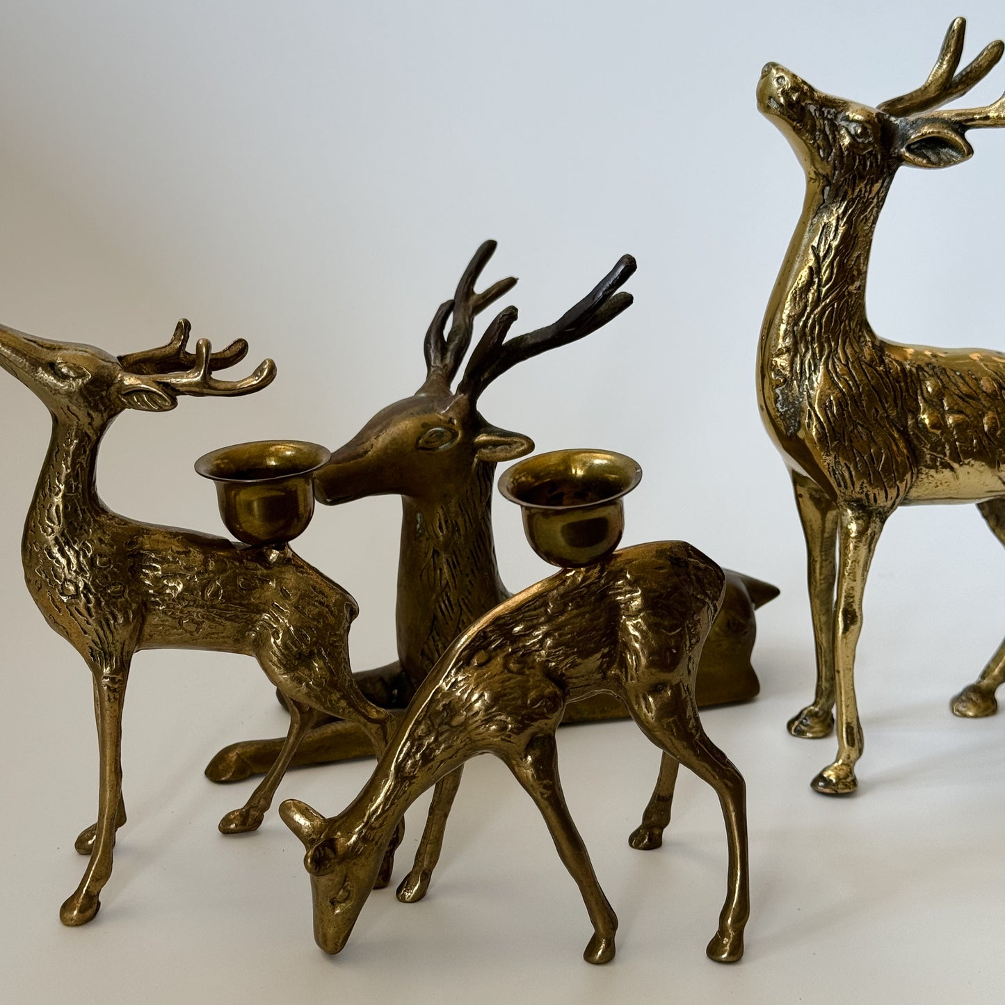 Vintage Solid Brass Mid-Century Standing Deer