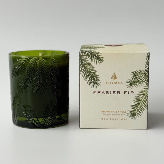 Thymes Frasier Fir Poured Candle | Green Glass