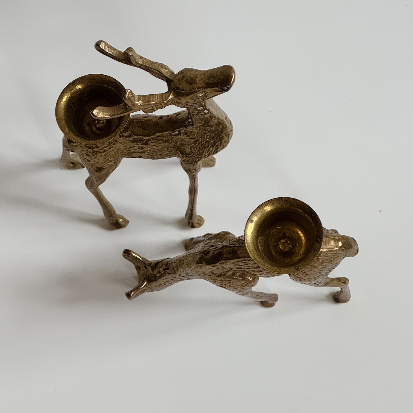 Vintage Mid-Century Brass Deer Candlesticks | Set of 2