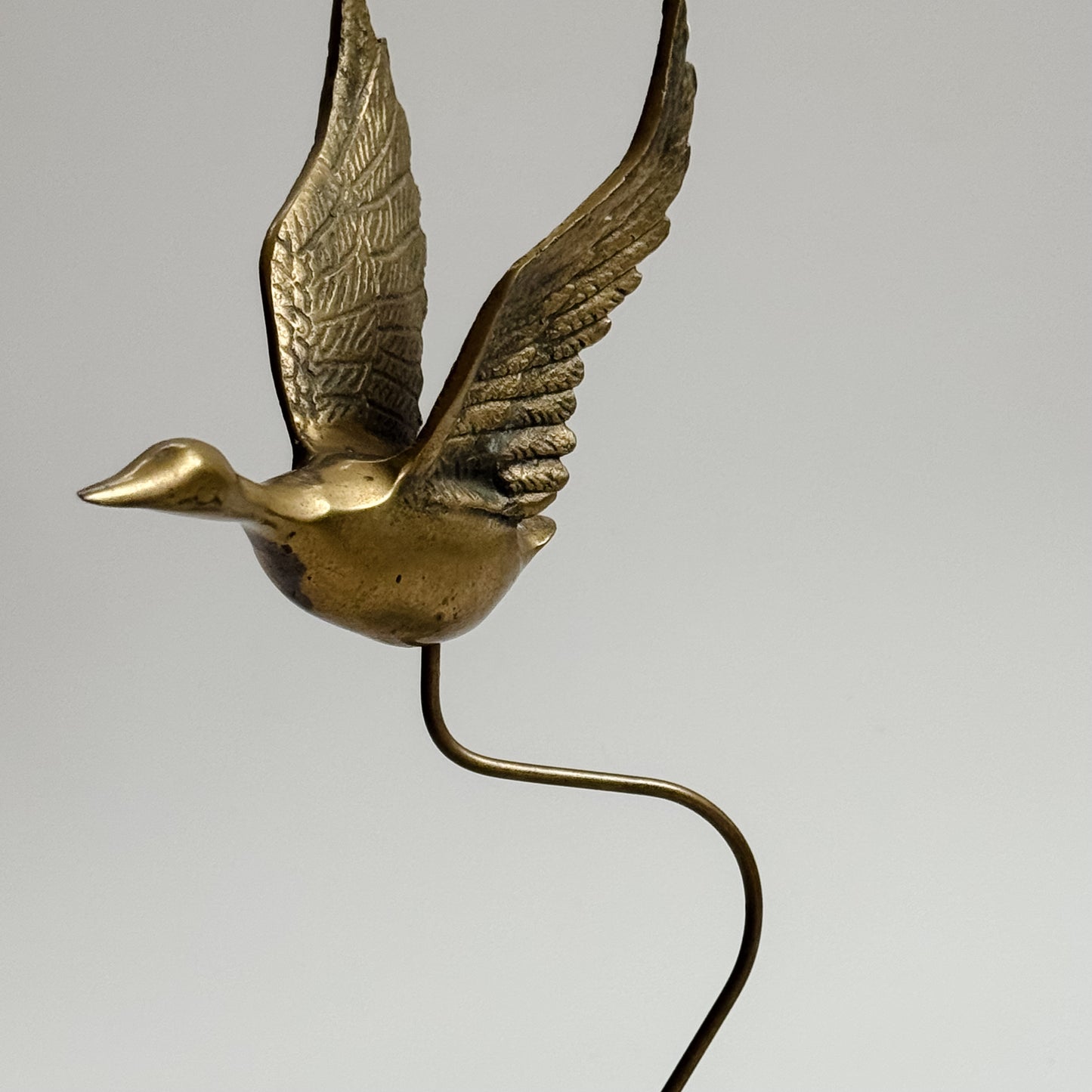 Vintage Marble & Brass Mid-Century Bird in Flight