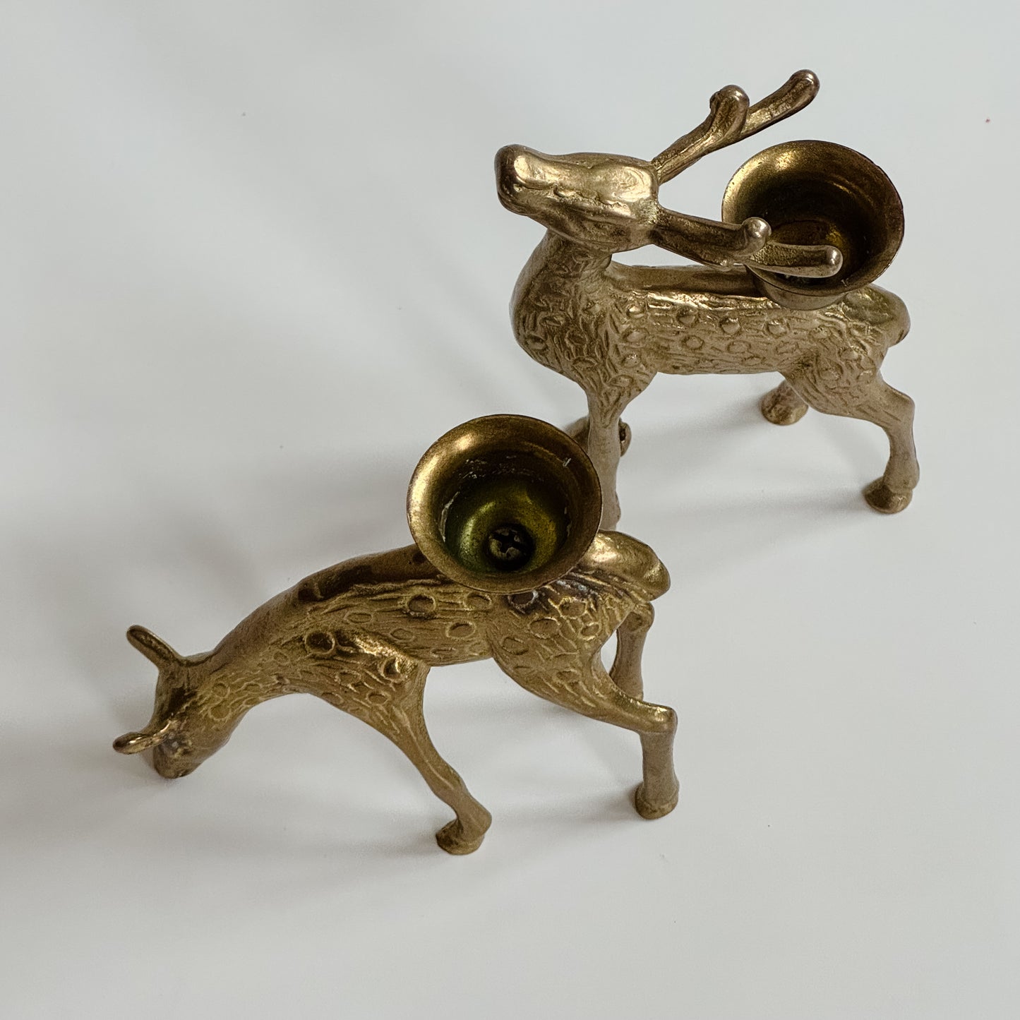 Vintage Mid-Century Brass Deer Candlesticks | Set of 2