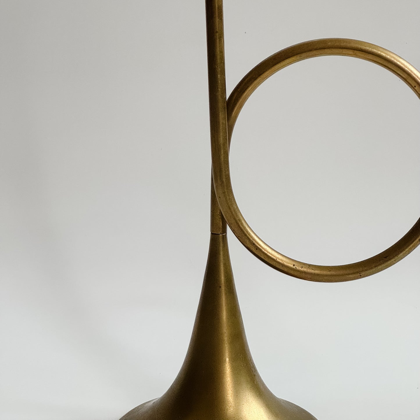 Vintage Brass Horn Candlestick