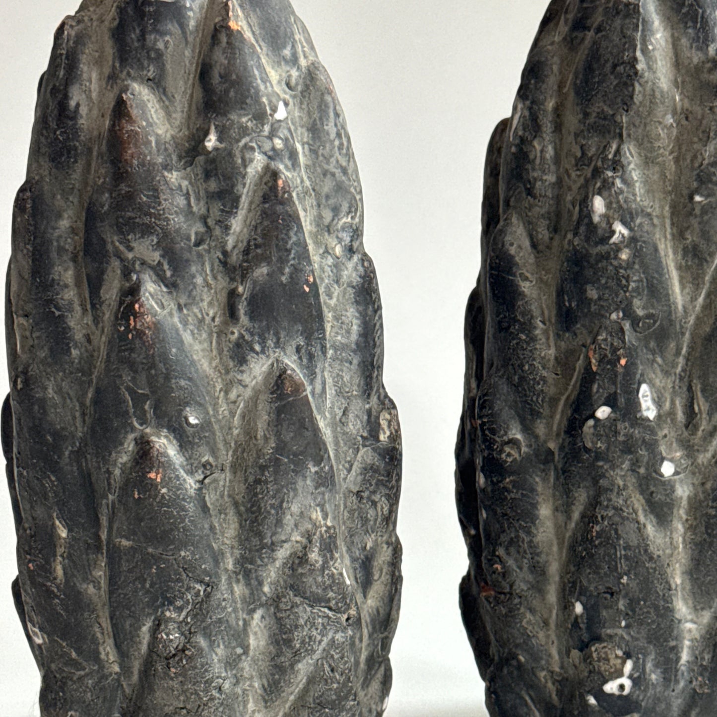 Vintage Calcite Pinecone Statues | Set of 2