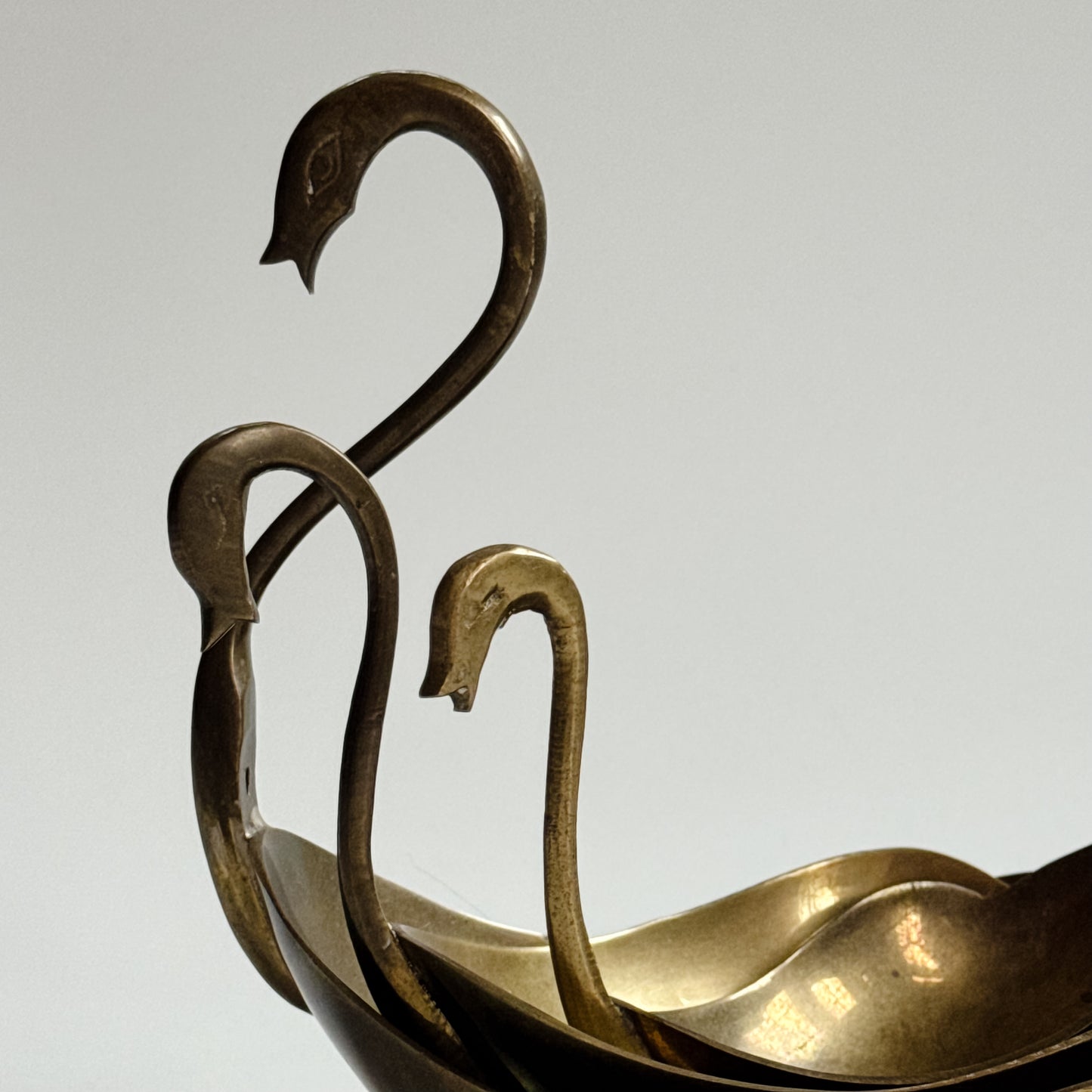 Vintage Solid Brass Nesting Swan Dishes | Set of 3
