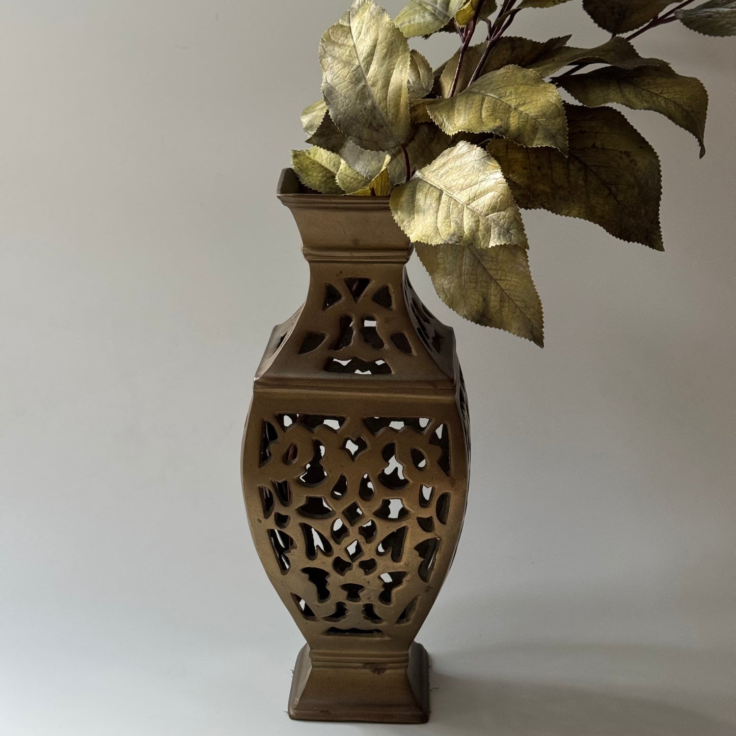 Vintage Brass Filigree Vase