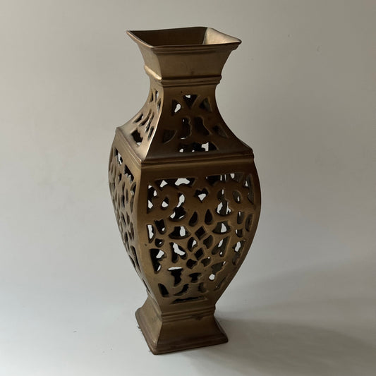 Vintage Brass Filigree Vase