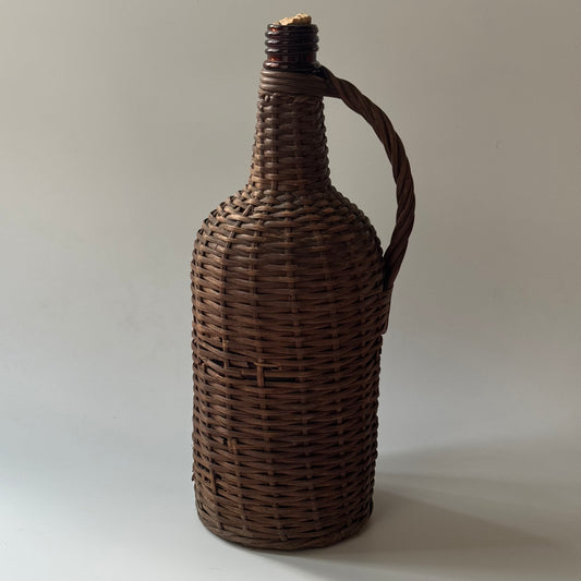 Vintage French Wicker Wine Bottle