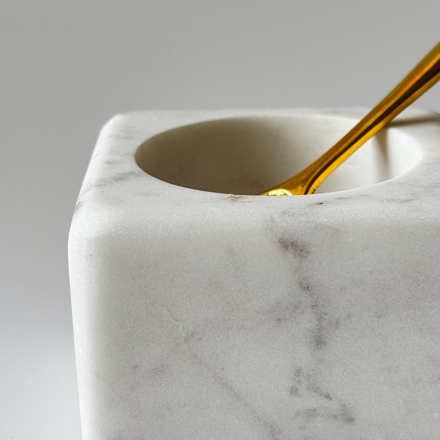 Marble + Brass Salt Cellar