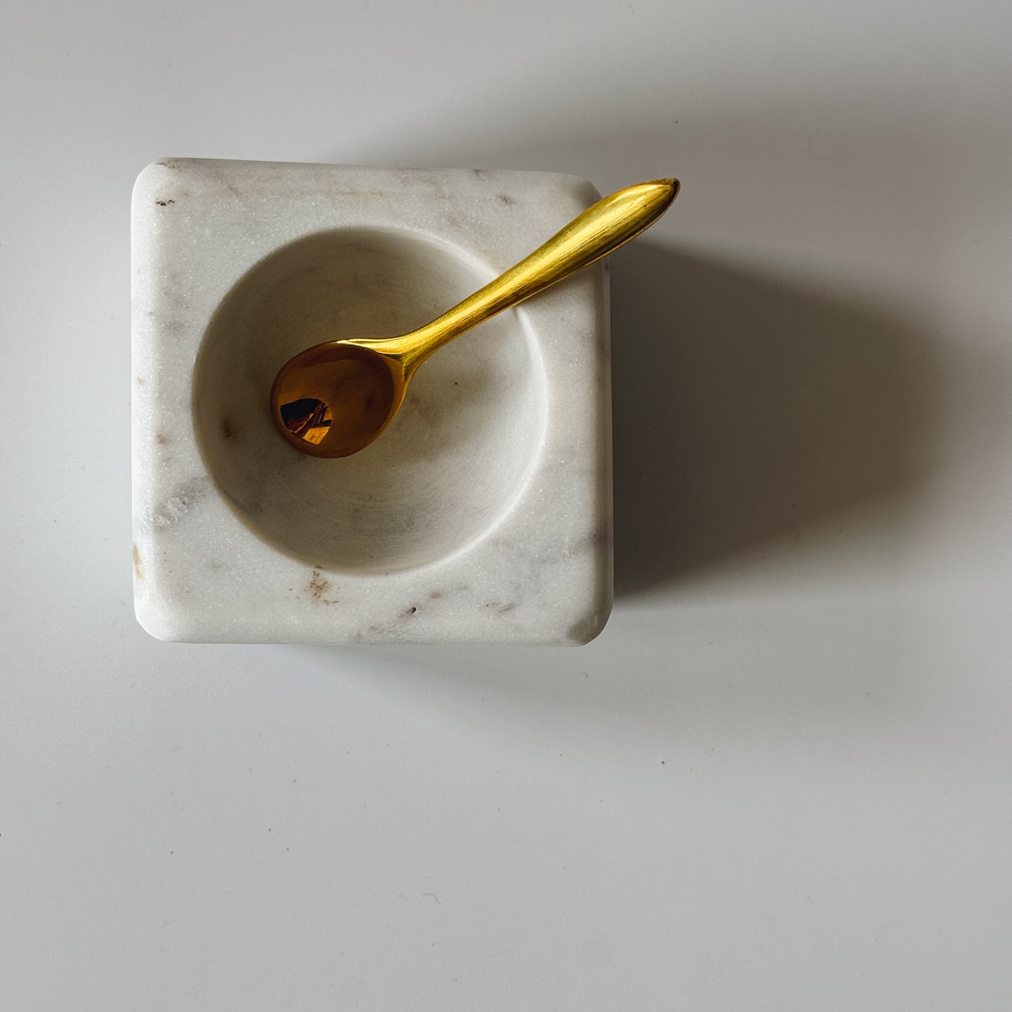 Marble + Brass Salt Cellar