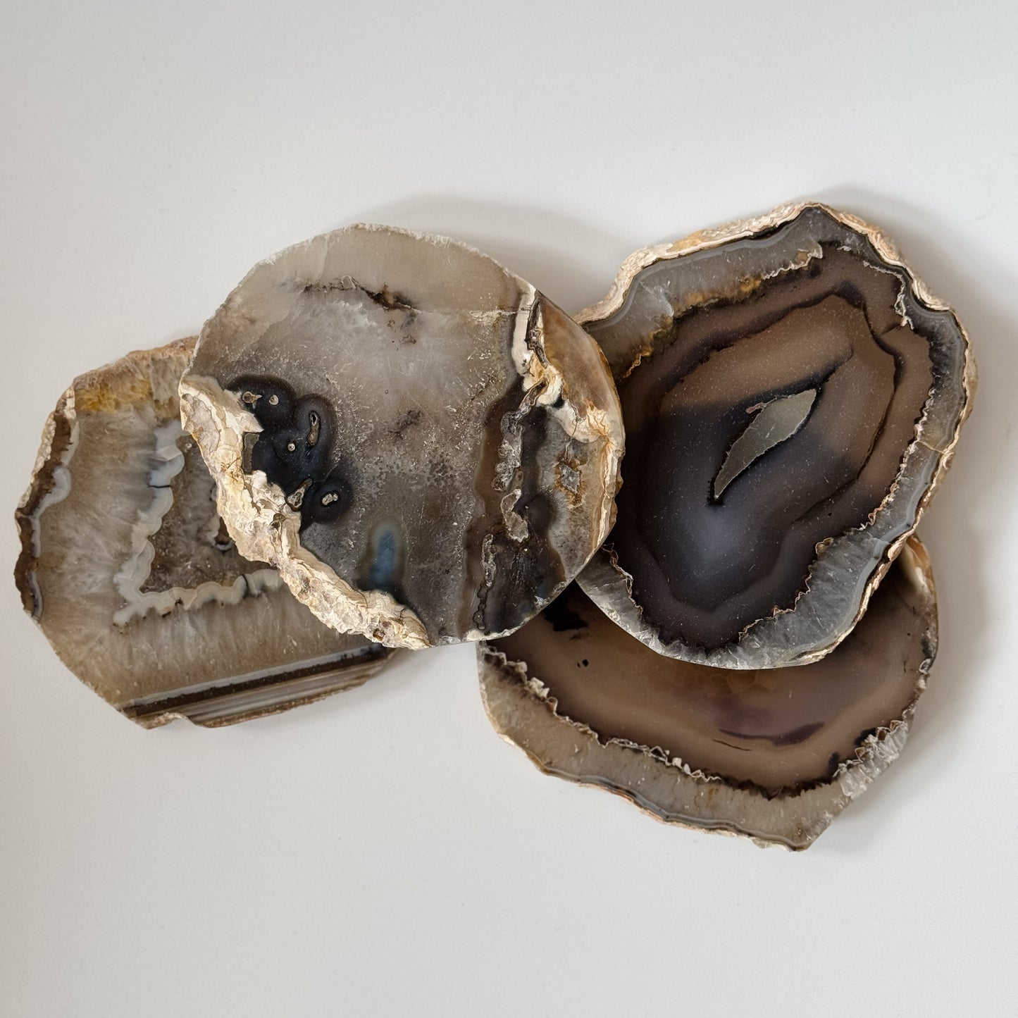Natural Agate Coasters | Set of 4
