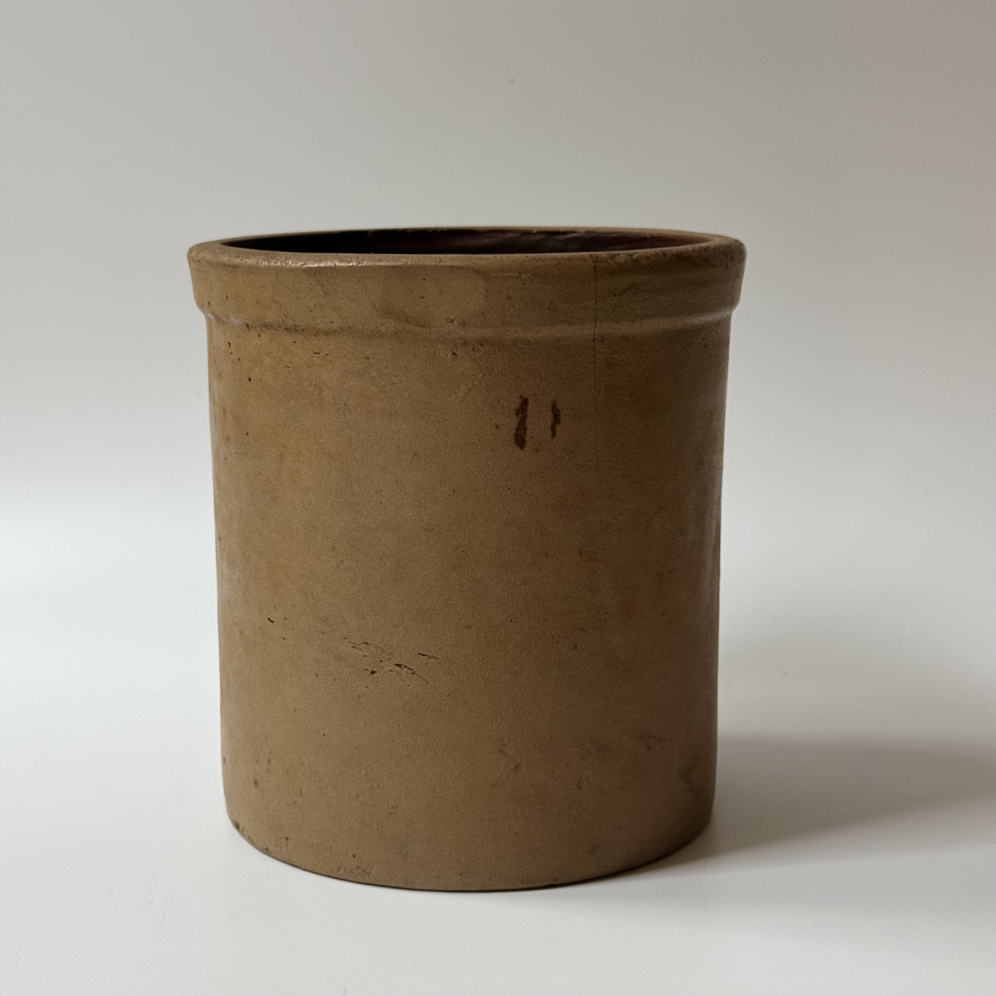 Vintage Matte Stoneware Crock & Vase