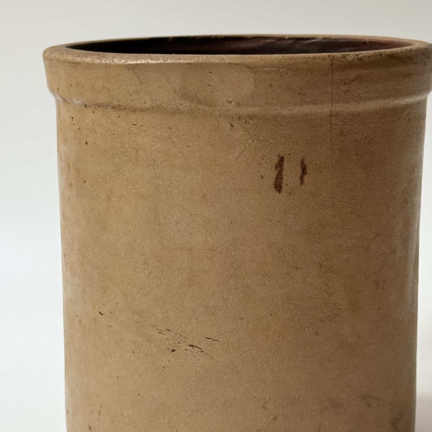 Vintage Matte Stoneware Crock & Vase