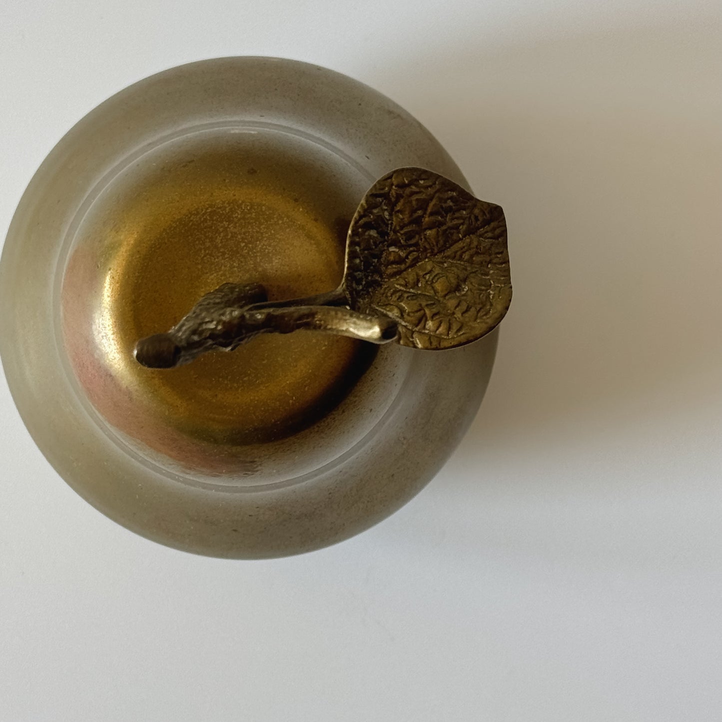 Vintage Brass Lidded Pear Catchall