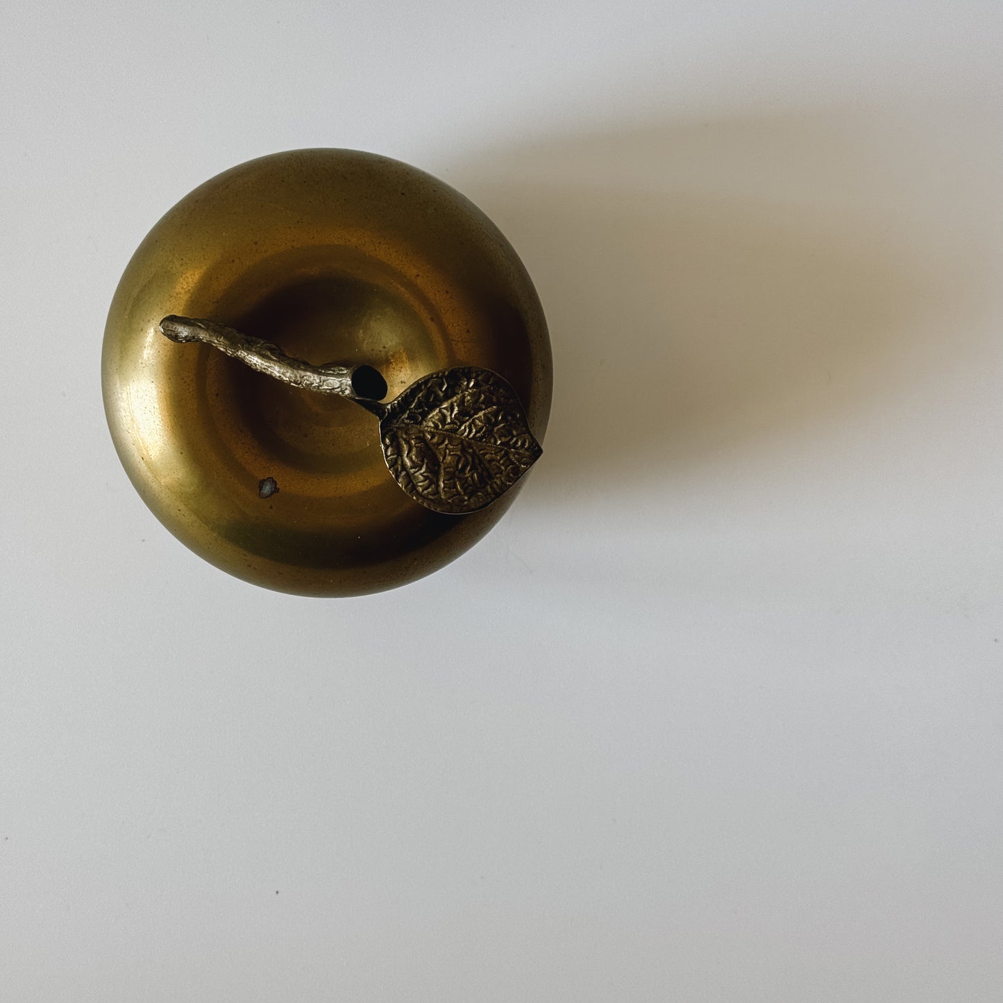 Vintage Brass Lidded Apple Catchall