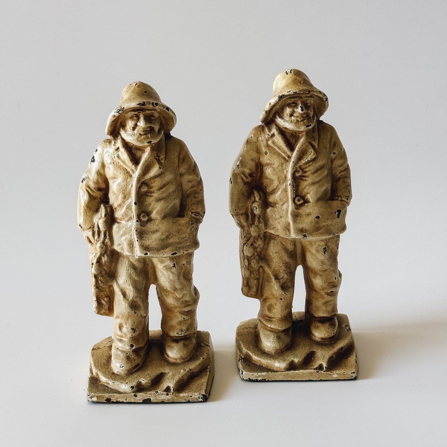 Vintage Cast Iron Salty Sailor Bookends | Set of 2