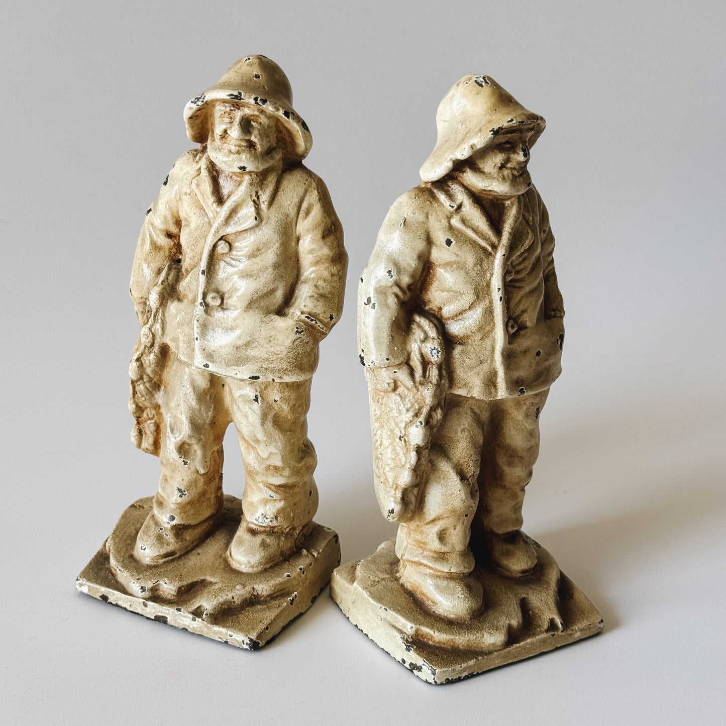 Vintage Cast Iron Salty Sailor Bookends | Set of 2