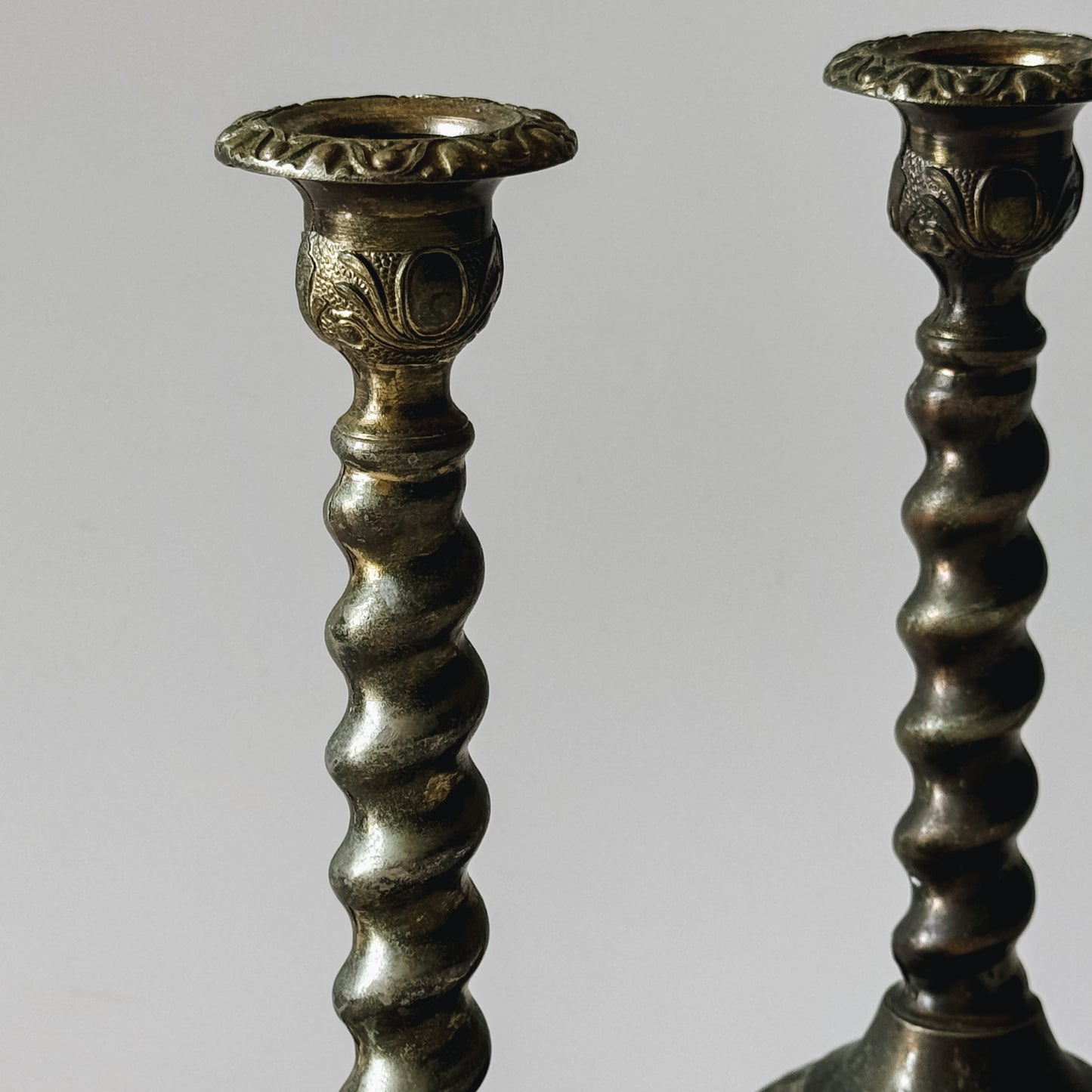 Vintage Brass Twist Candlestick | Made in England