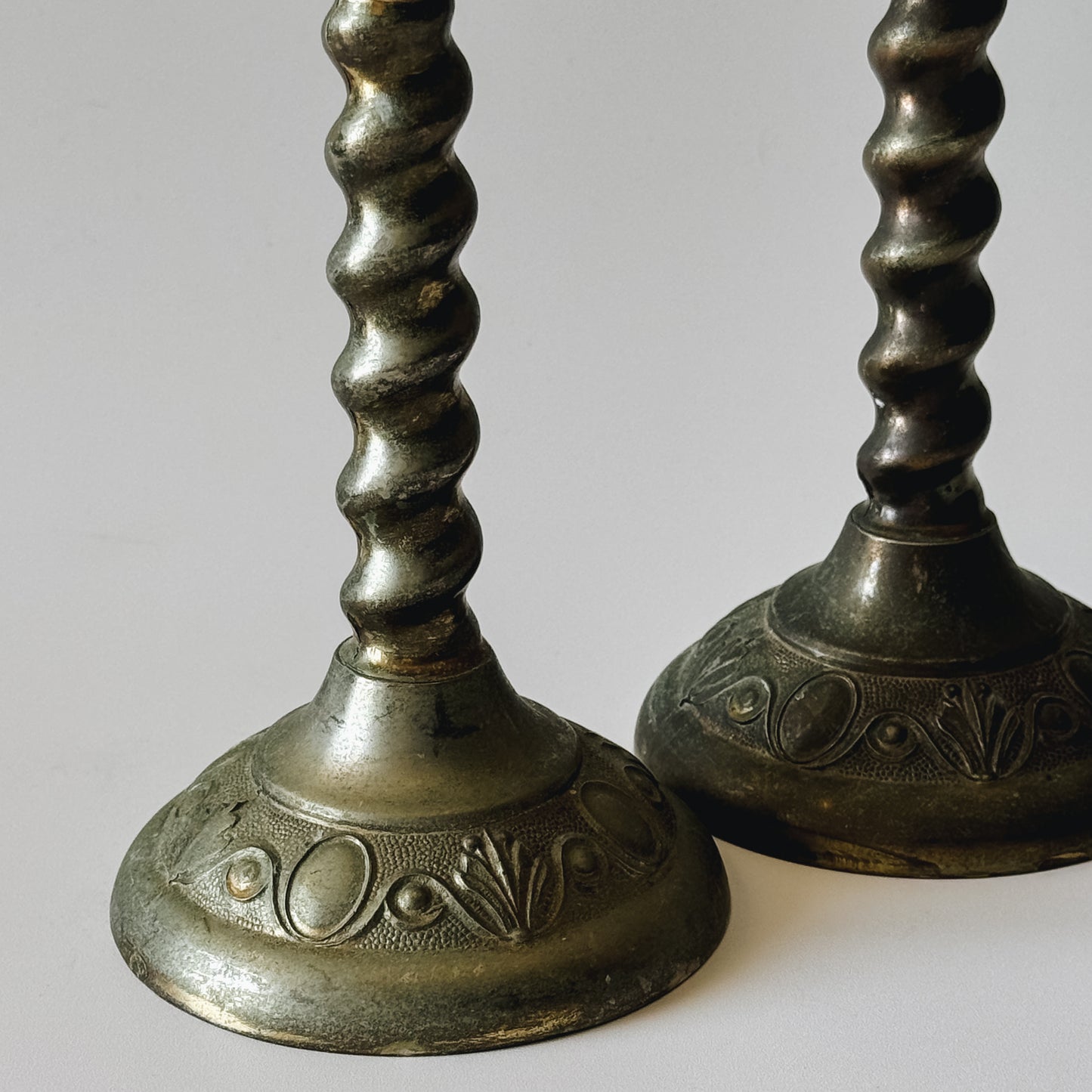 Vintage Brass Twist Candlestick | Made in England